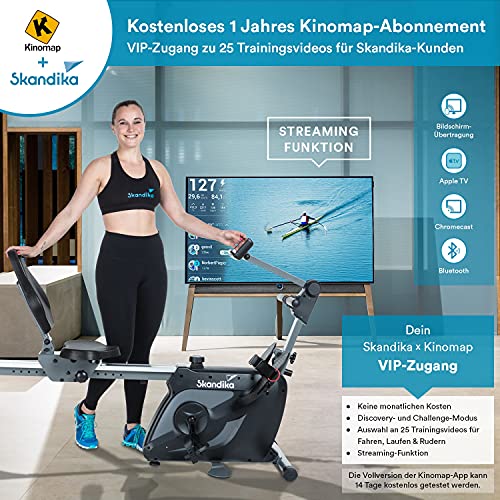 Skandika Vinur 3 in 1 Rudergerät, Liege-Ergometer, Kraftstation | klappbar, 8 kg Schwungmasse, Magnetbremssystem… – Bild 5