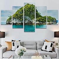 SIGNWIN 5 Panel Canvas Wall Art Coastal Scenery for Home Decorations Ready to Hang - 60