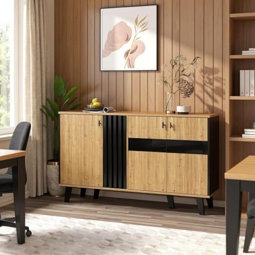 FurnitureR Natural Aktenschrank, Modernes Design, Primärfarbe, Glas & Spanplatte, Vertikalauszug, Büroorganisation