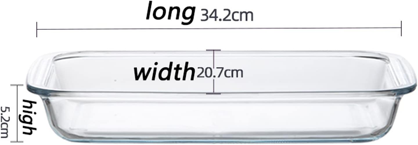 Clear Glass Baking Dish for Oven Rectangular Heat Resistant Borosilicate Glass Ovenware Cooking Dish Casserole Dish,Large