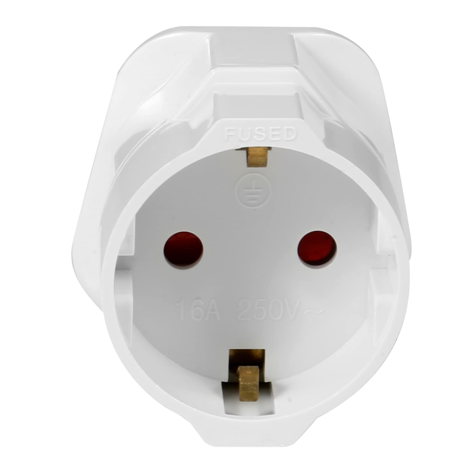 2x Adattatore Universale da Viaggio UK Regno Unito a Presa Europea EU Italia (schuko) per GB, Inglese, Bianco (Bianco)