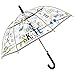 Parapluie Réfléchissant Transparent Garçon Skateur - Parapluie Automatique Enfant 3/6 Ans Skateboard Foudre Joystick - Parapluie Cloche Free Skate Coupe Vent Résistant - Diamètre 74 cm Perletti (Noir)