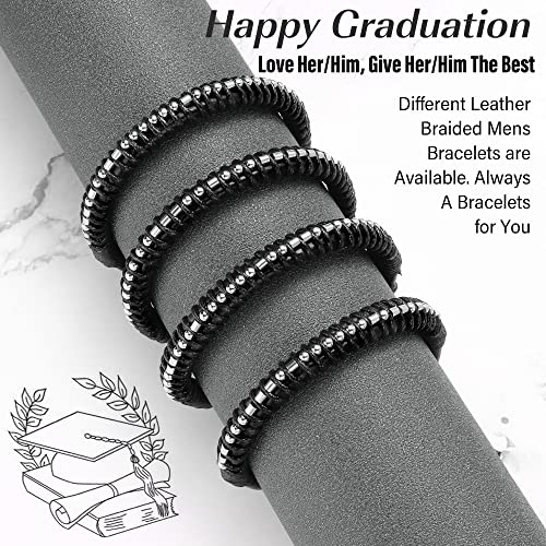 Inspirational Gifts for Men Morse Code Bracelets Mens Bracelets Graduation Gifts for Him Fathers Day Adjustable Leather Bracelet Motivational Birthday Annivesary Jewelry Stocking Stuffers for Men