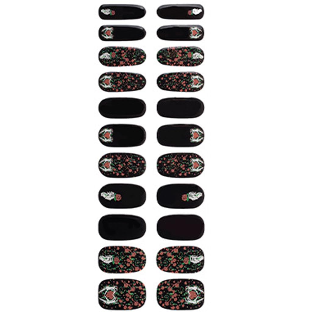 Xbiez Bsa0055 Semi Cured Gels Nails Stickers Nails Polish Strips Halloween Nails Strips Full Nail Strips Luminous Nails Art Decortions