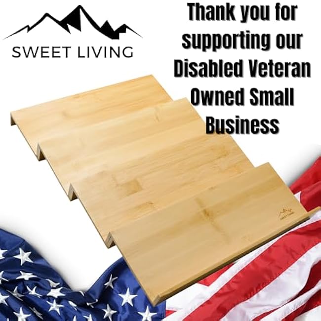 Sweet Living Bamboo 4-Tier Spice Drawer Organizer - 5D x 13W x 1.18H - Modern Brown - Kitchen Spice Organization