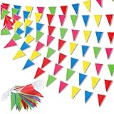 Kokila 300M Banderines de Colores, Banderines Decorativos para Fiestas, Pancartas Banderines Triangulares Colgantes para...