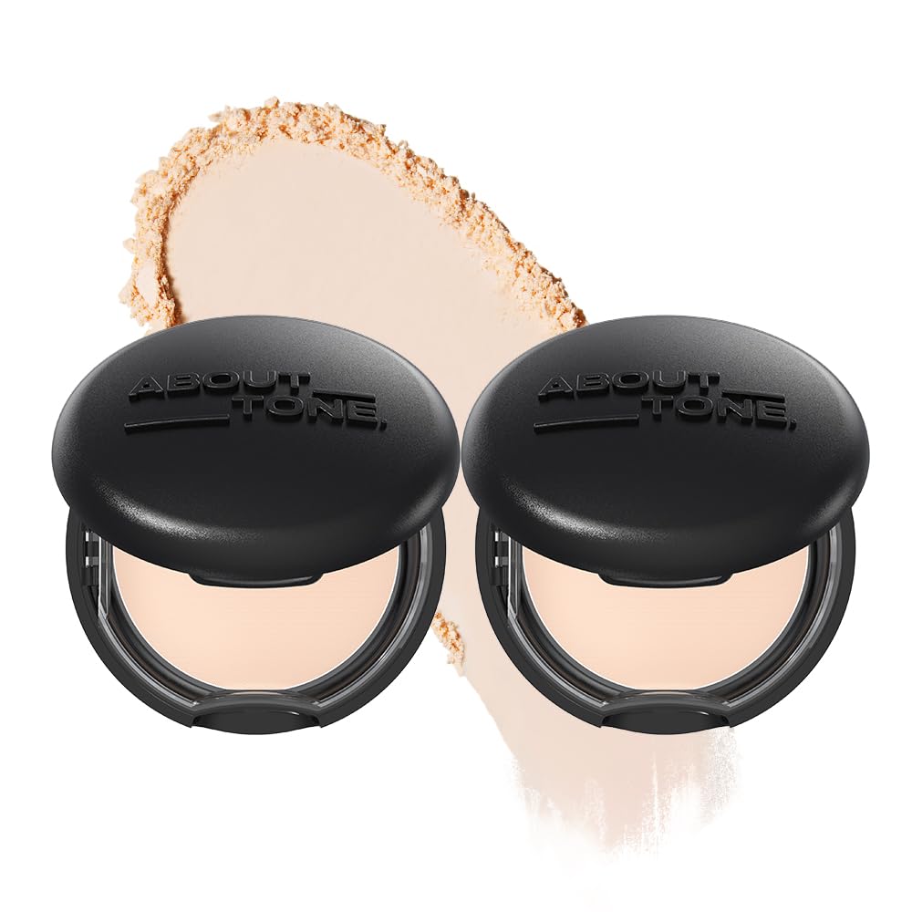 【ABOUT TONE(アバウトトーン)】 ブラーパウダーパクト #02 ライト 9g 2個セット パウダー 化粧くずれ防止 テカリ防止 フェイスパウダー ブルベ イエベ