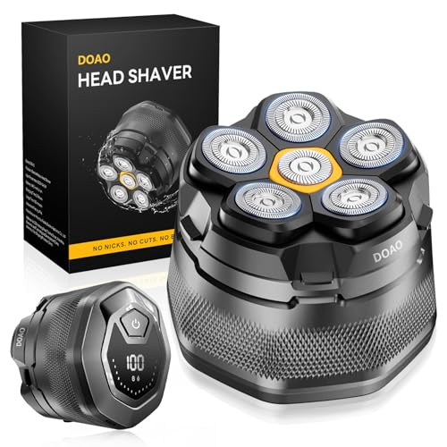 DOAO Glatzen Rasierer Herren, 2025 Verbessert wasserdicht 6D Flexibler Glatzenrasierer, Magnetische Schwebender Kopf, Nass und Trocken, Reise-Essentials, USB-C-Anschluss 1
