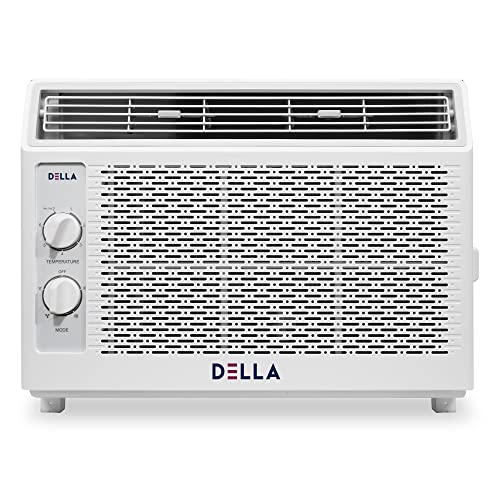 DELLA 5000 BTU 115V/60Hz Energy Saving Window Air Conditioner, Whisper Quiet AC Unit with Easy to Use Mechanical Control and Reusable Filter, Cools Up to 150 Sq. Ft.