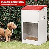 Svauoumu Futterautomat für Hunde - Fassungsvermögen 11 kg, mit Deckel Zum Schutz des Futters, Nagetiersicheres Design, Geeignet für den Außeneinsatz