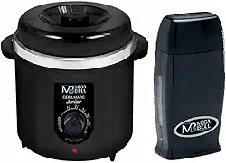 Kit Depilação Termocera 400gr Sem Refil Preta + Aquecedor de Cera Roll-on Preto Mega Bell