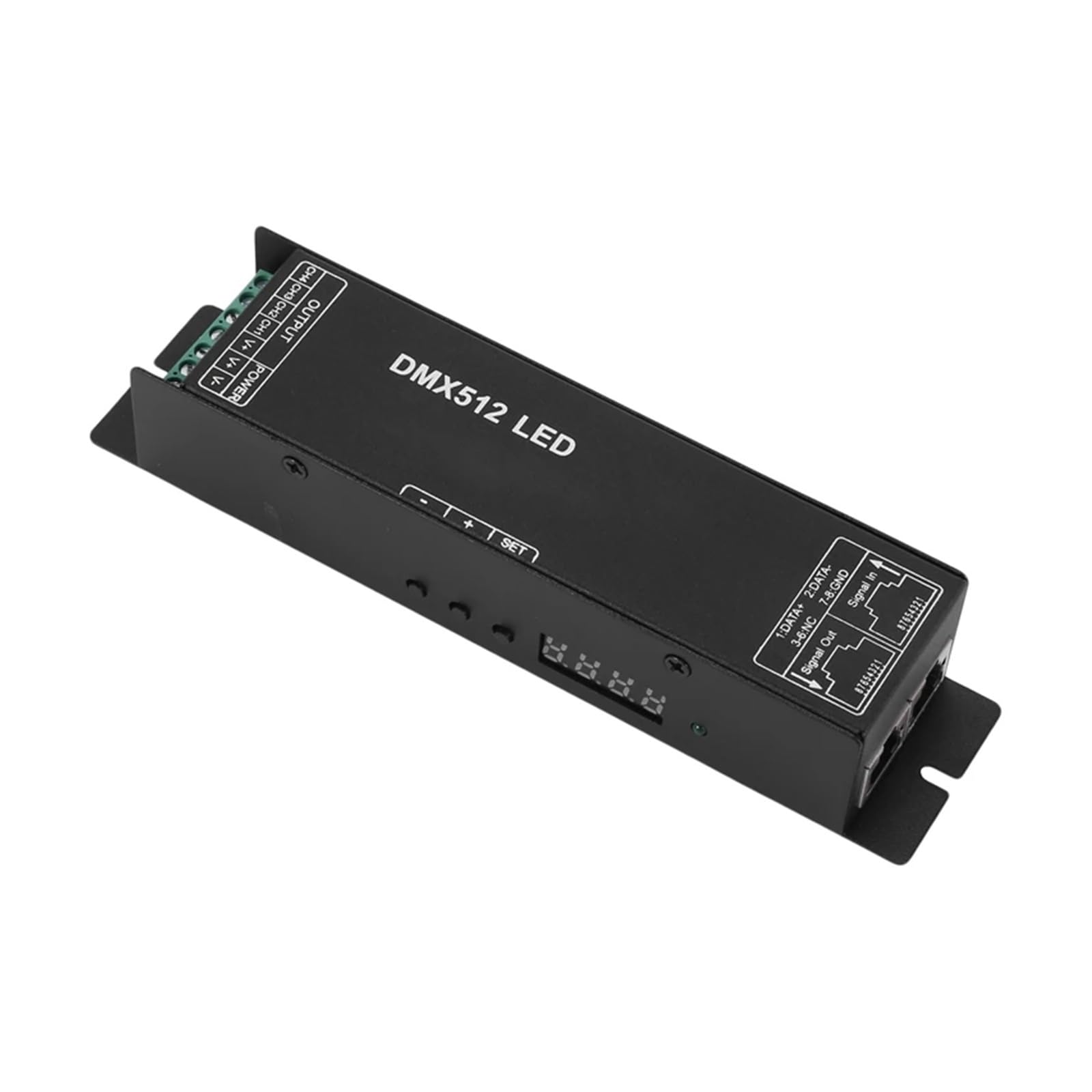 512 cyfrowy dekoder wyświetlacza, ściemniacz, sterownik DMX512, odpowiedni do taśm LED RGBW, taśmy świetlnej, Rj45