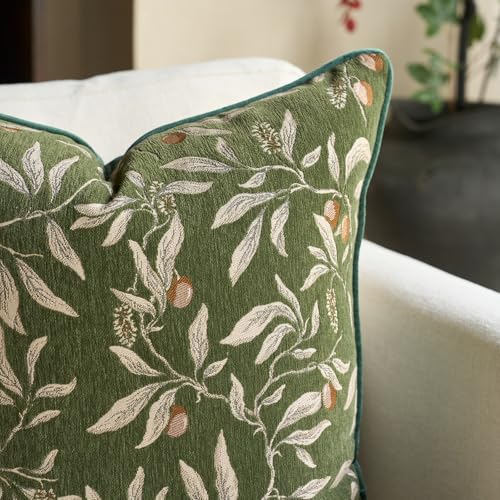 Image of Alerfa Green Floral Throw Pillow Cover 12 x 20 Inch Rectange Luxury Decorative Lumbar Pillow Cover for Couch Living Room Bedroom