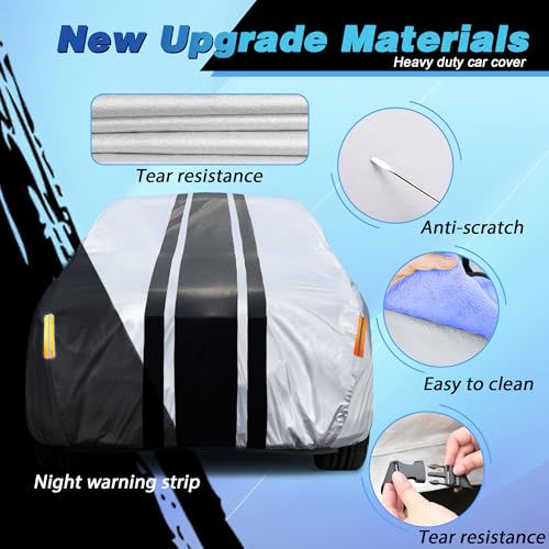 Image of Car Cover Custom Fit for Dodge Challenger Sedan (2008-2025) | Waterproof All Weather for Automobiles Full Exterior Cover Rain Sun Snow UV Protector.