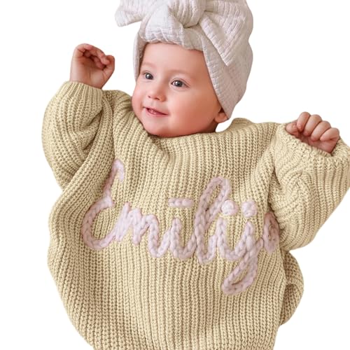 Custom Baby Sweater with Name,Custom Sweater with Floral/Animal/Christmas/Halloween Decor,Customized Baby Gifts