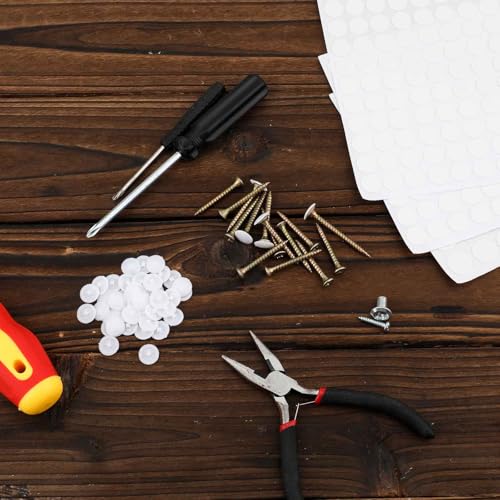 680stk Abdeckkappen für Schrauben & Schraubenloch Aufkleber, 1,2cm 1,5cm 2,1cm Weiße Schraubenabdeckungsaufkleber für Möbel Selbstschneidende Schraubenabdeckungen für Holzschrauben Möbel