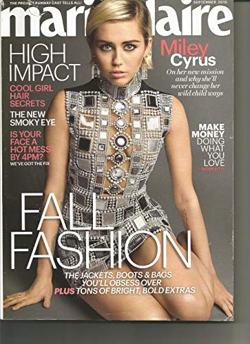 Marie Claire Magazine (September, 2015) Miley Cyrus Cover
