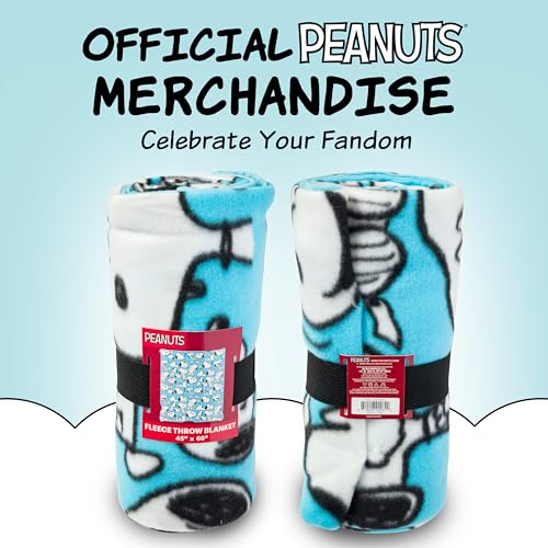 Silver Buffalo Peanuts Snoopy Multi Pose Pattern Fleece Throw 45" x 60"