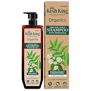 KESH KING Organic Neem Shampoo | Ayurvedic Hair Cleanser with Bhringraj | Refreshes Scalp | Reduce Dandruff & Hairfall | Provides Soft, Lustrous Hair | 10.14 Fl Oz/300ml