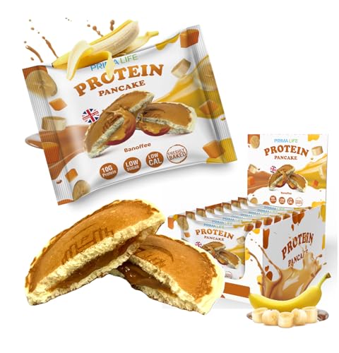 Primalife Protein-Pfannkuchen | Proteinreiche Pfannkuchen (12 x 55 g) (Banoffee (NEU))