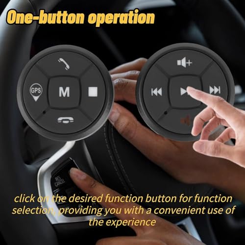 Image of Bluetooth Steering Wheel Control, Button Controller, USB Charging Car Multi-Function Steering Wheel Button Switch Control for Volume GPS Navigation Control
