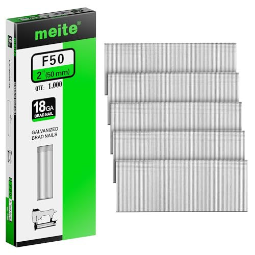 meite 18 Gauge Brad Nails, 2 Inch 18GA Brad Nails 1,000 Pcs