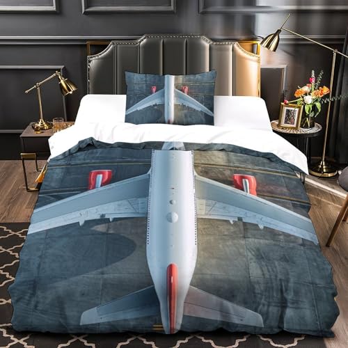Housses de couettes avion de passagers 3D parure de lit microfibre single 135x200cm