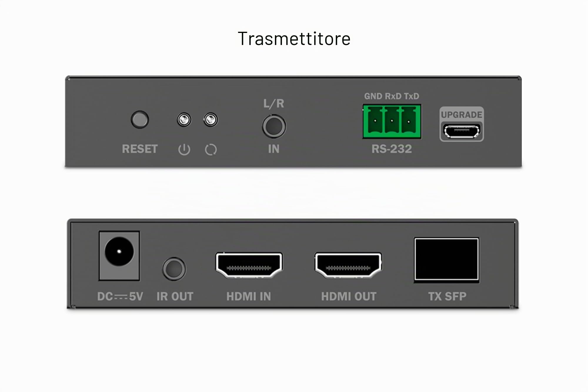 DIGITUS HDMI Fiber IP Extender Set – UHD 4k 60Hz – HDMI 2.0 – Portata MM 300 m e SM 40 km – Trasmettitore e ricevitore – Punto a punto – Nero