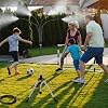 Misters for Outside Patio, Adjustable 4.1FT Standing Misting Cooling System with 26.2FT (8M) Water Supply Line, Outdoor Water Mist Hose for Cooling Backyard Garden Pool Tanning BBQ Kids Playing