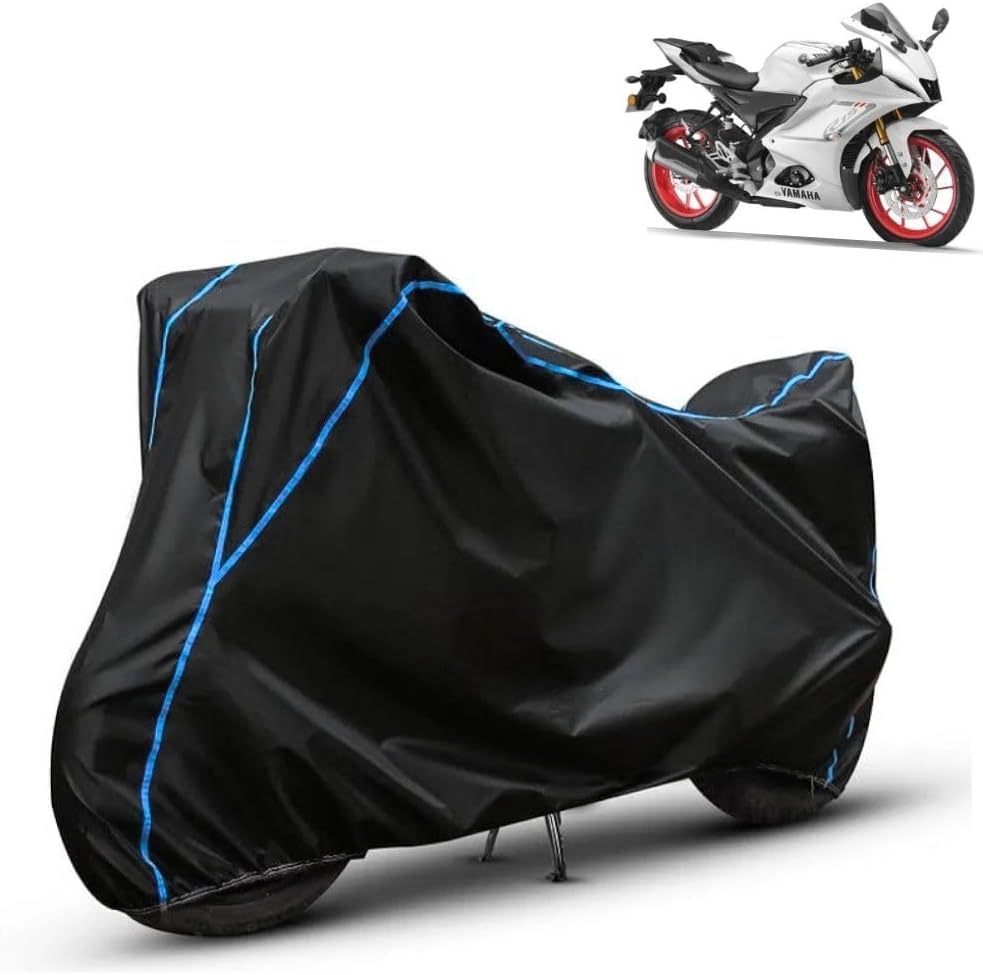 FAVY Waterproof Bike Cover Compatible with Yamaha R15 V4 | Dust Proof & UV Protection Bike Body Cover | Wind Proof Elastic Bottom Motorcycle Cover