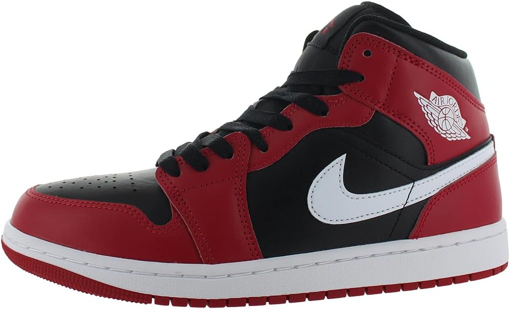 Men's 1 Mid Black/White-Gym Red (DQ8426 061)