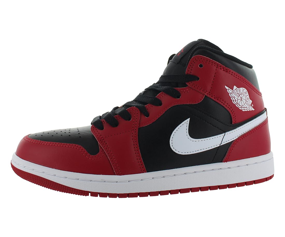 JordanMen's 1 Mid Black/White-Gym Red (DQ8426 061)