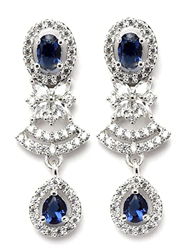Image of Karatcart Silver Tone Green American Diamond Studded Necklace Set for Women