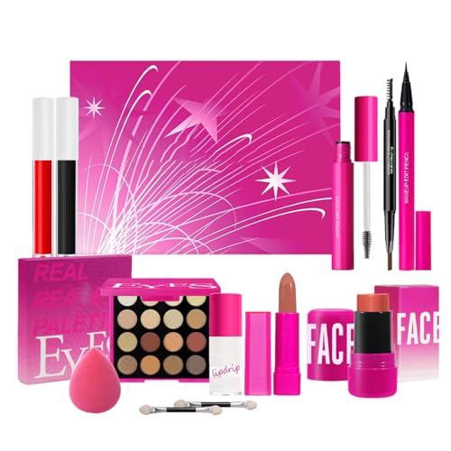 プロのメイクアップキット - 女の子と大人向けの完全な化粧品セット、長期にわたる汗プルーフメイクアップツール|初心者はクリスマスの誕生日のハロウィーンのために遊びのおもちゃのふりをします|ビューティーアクセサリーキット