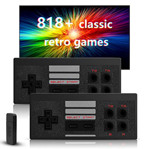 Retro Video Game Console with 818 Classic HD Video Games, Wireless Controller Game Console, Plug and Play HDMI Video Game Console, Old Arcade Retro Console Ideal Gift for Children and Adults