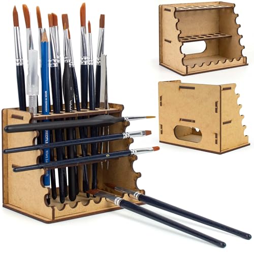 PROSCALE Porta pinceles y organizador de herramientas para artistas taller de bellas artes y hobby Soporte de mesa para pinceles, cutters y accesorios Orden y acceso rápido en tu mesa de pintura