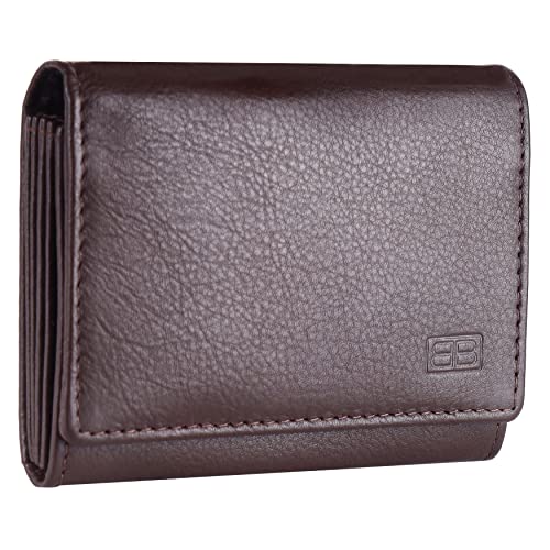 Image of Brooklyn Bridge Genuine Leather Card Holder Wallet for Men Nappa Brown - Slim RFID Protected Wallet, Stylish Leather Credit & Debit Card Holder for Travel