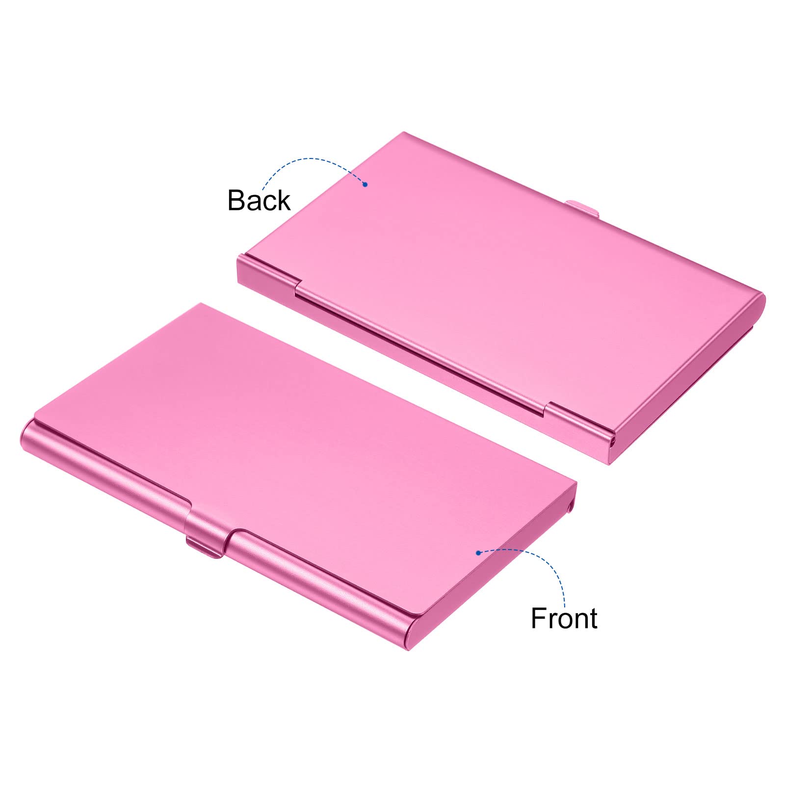 PATIKIL Business Card Holder, Aluminum Alloy Flip Cover Slim Name Cards Case for Women Men Pink - Image 3