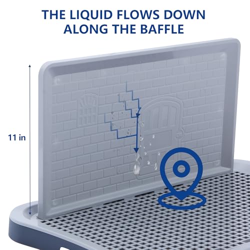 Pee Pad Holder, Indoor Potty Tray for Puppy and Small Size Dog with Pee Wall, Non-Skid Feet, 20 * 15.4 * 1.4 inch - Image 4