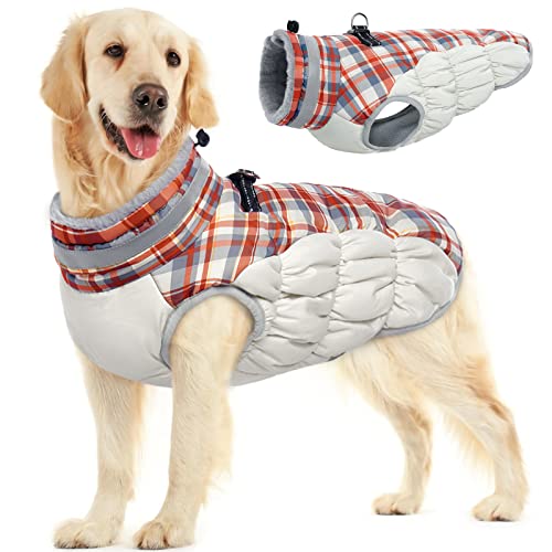 Image of FUAMEY Dog Jacket for Large Dogs Warm Dog Jackets with Harness Built in
