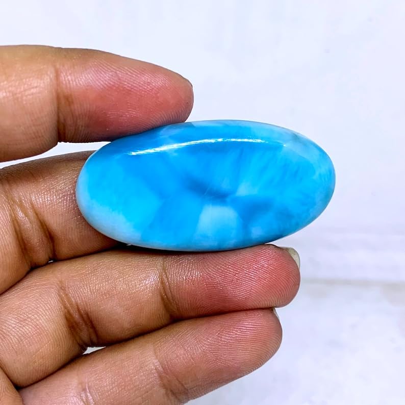 Larimar cabochon naturel à offrir pour passionnés de création de bijoux