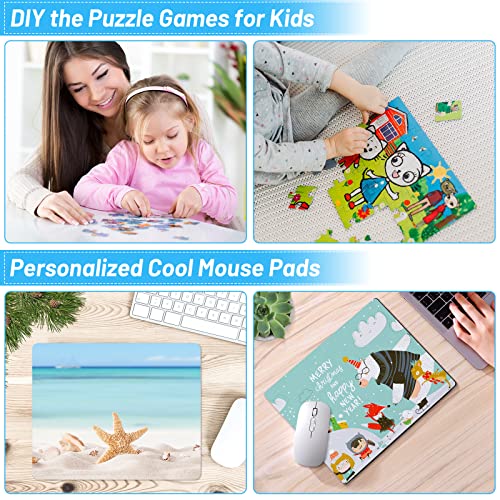 82 Pcs Sublimation Blanks Products Set, Modacraft Diy Sublimation Starter Kit With 20 Car Coasters, 12 Keychains, 8 Earrings, 4 Mouse Pads, 3 Pillow Covers, 3 Puzzles #TOP3