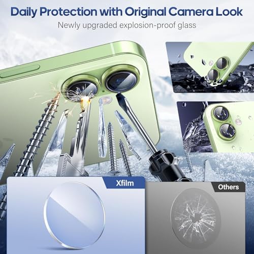 Image of for iPhone 17 Camera Lens Protector Original Individual Lens Screen Protector | 9H Hardness, Scratch-Resistant, Case Friendly (Green)