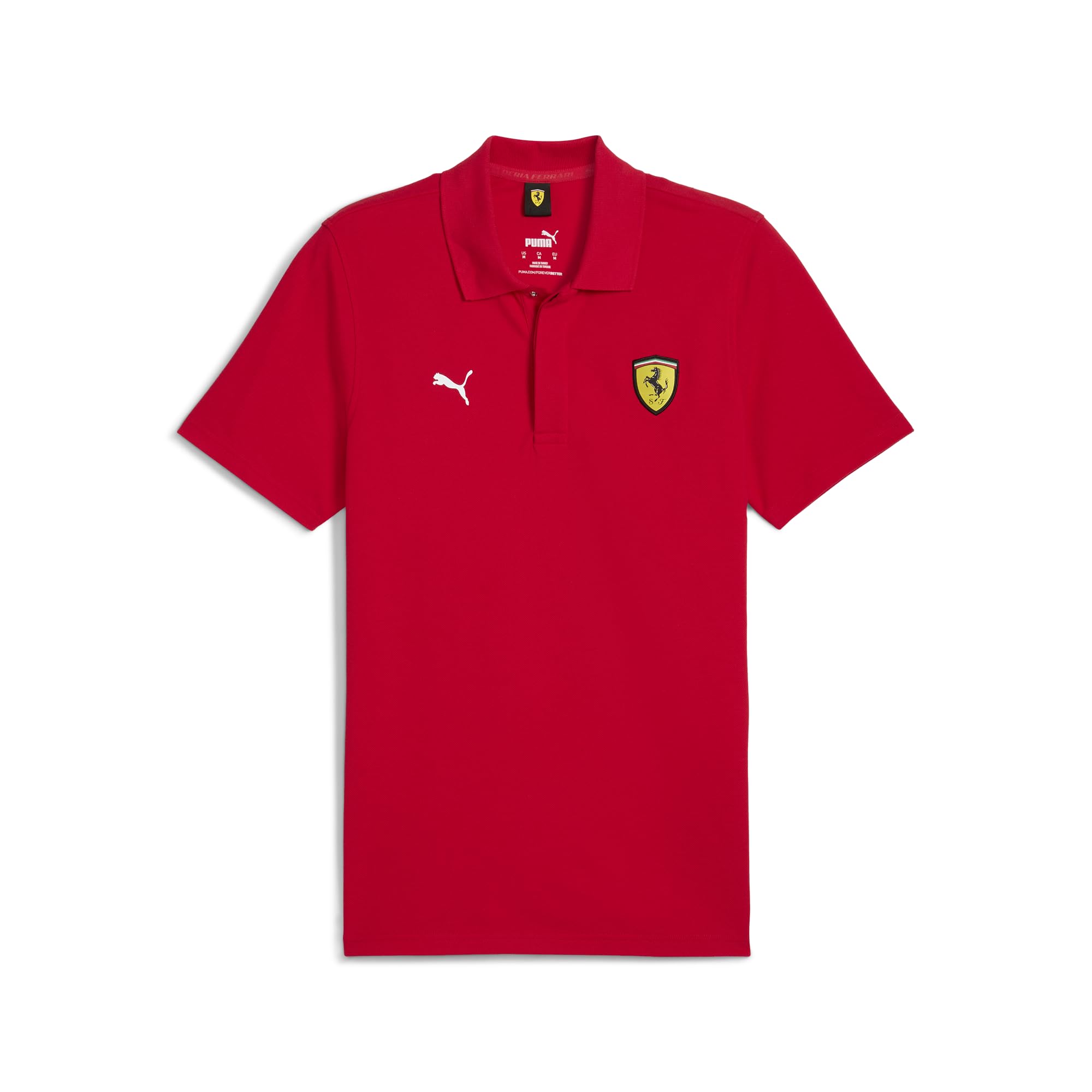 Puma Men's Rosso Corsa Graphic Scuderia Ferrari Race Polo Shirts, Medium