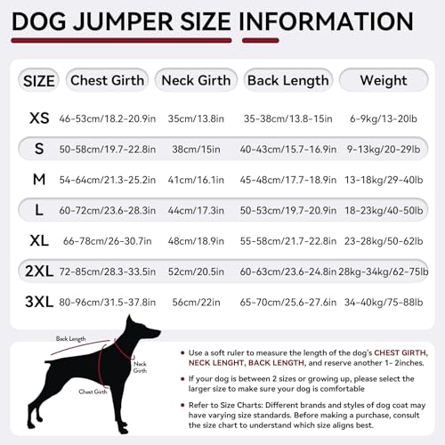 Hjyokuso Hundemantel Winter, Warmer Fleece Hundepullover mit Beinen, Weiche Vierbeinige Hundejacke für Kleine & Mittelgroße Hunde, Hundebademantel Fleece Hunde Pyjama Bekleidung Rot S