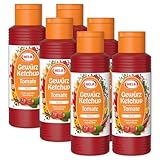 Hela Gewürz Ketchup Tomate mild 6er Pack 6x 300ml - Milde Rezeptur für feinen Geschmack & Grillen - Idealer Tomatenketchup für Fleisch, Fisch & Beilagen - Vorratspack Ketchup Flasche Gewürzsoße