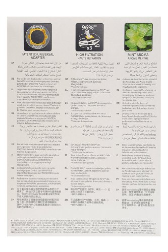 Rowenta Lot de 5 sacs Wonderbag Original Mint Aroma, Compatibles avec les aspirateurs traineaux, Adaptateur breveté universel, Très résistant, Haut pouvoir filtrant WB415120