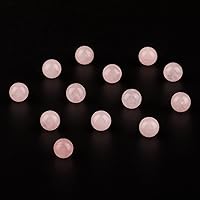 Vista 2 de 100 cuentas de piedra natural de cuarzo rosa de 0.315 pulgadas para hacer joyas, cuentas redondas sueltas de piedra energética, con 50 cuentas