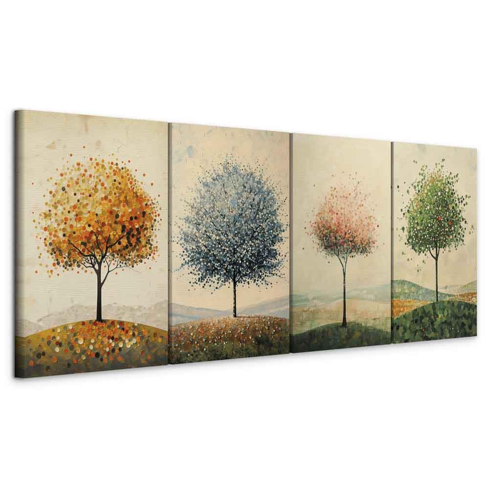 murando - Set di 4 Quadri Fonoassorbenti Decorativi Quattro Stagioni Minimalismo 240x90 cm Ciascuno delle Dimensioni di 60x90cm - Collage 4 Pezzi - Quadro Moderno - Protegge da Rumori c-H-10075-b-a
