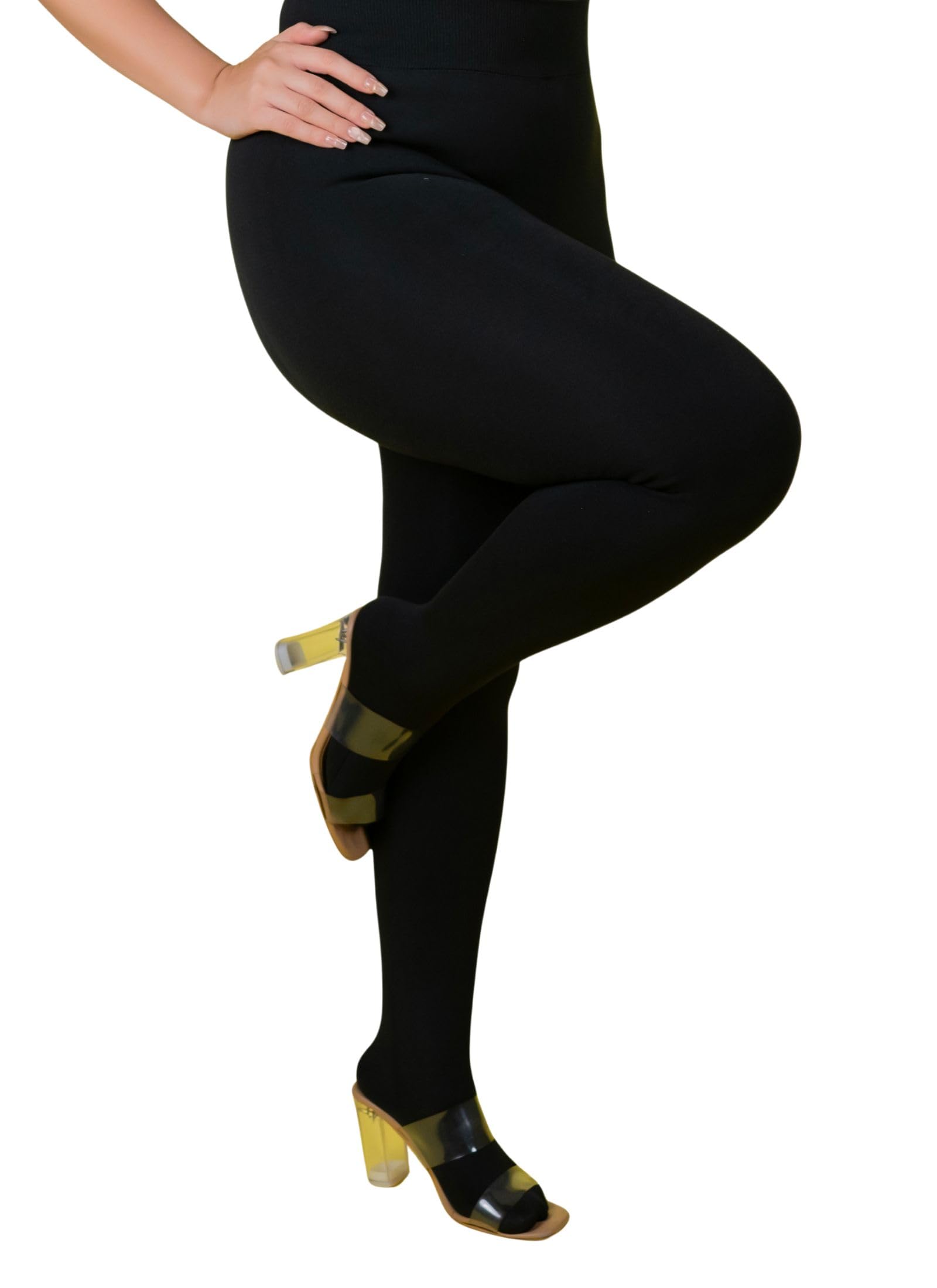 Plus Size stretchable fur thermal warm stockings for women-image-30
